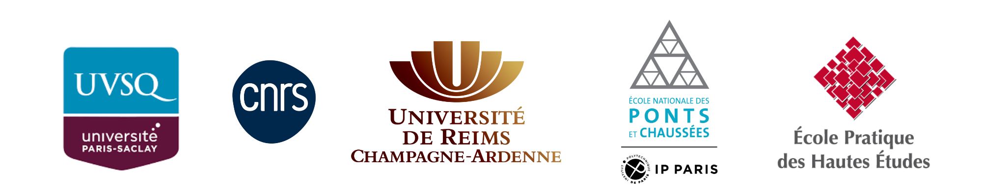 CNRS&nbsp;|UVSQ - Universit&eacute; Paris-Saclay | Universit&eacute; de Reims Champagne-Ardenne | &Eacute;cole des ponts et Chauss&eacute;es |&nbsp;&Eacute;cole Pratique des Hautes&nbsp;&Eacute;tudes